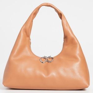 STAUD Mini Enzo Genuine Smooth Soft Leather Handbag Shoulder Bag Zip Top Nubuck